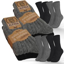 4 Paar Alpaka Socken - Warme Wintersocken Damen Herren Wollsocken Strümpfe Wolle