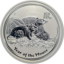 1/2 OZ Silber Lunar II 2008 Maus Mouse 50 cent Lagerräumung