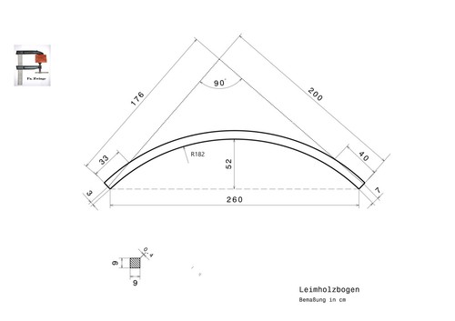 Douglasie leimholzbogen 9x9 - douglasie,