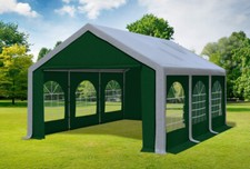 Partyzelt 4x6m Grau Grün PVC