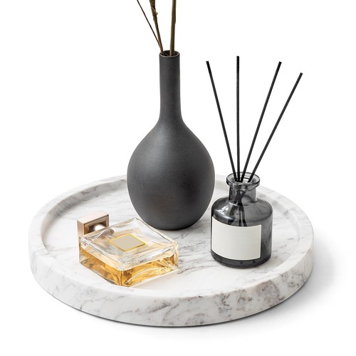 Badezimmer tablett marmor rund - marmor,