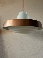 DDR Deckenlampe VEB Metalldrücker Halle Pendelleuchte 60/70er Hängelampe