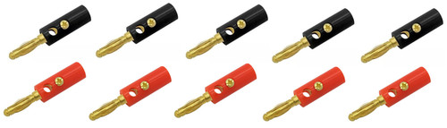 Bananenstecker set rot 5x - 5x, rot+