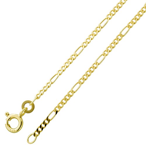 Figarokette 9mm gelbgold - 1,9mm, 333