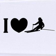 I Love Ski Aufkleber Dekor