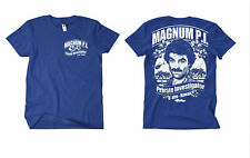 Magnum P.I. Tshirt BLAU FB Tom Selleck,TV Hawaii,Island Hoppers,Aloha,80er,Kult