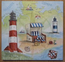 Deko HDF - maritim Meer Leuchtturm Urlaub Reisen Strandkorb Deutschland Nordsee