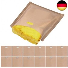 12 Stück Non-Stick Wiederverwendbare Toastabags für Toast Pizzastücke Kä