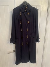 Burberry Trenchcoat mit Kettengliedern und Knöpfen Twilight Navy UK Größe 8
