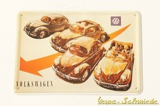 Original VW Blech-Postkarte