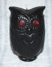 DEKO Kerze Eule 10cm schwarz