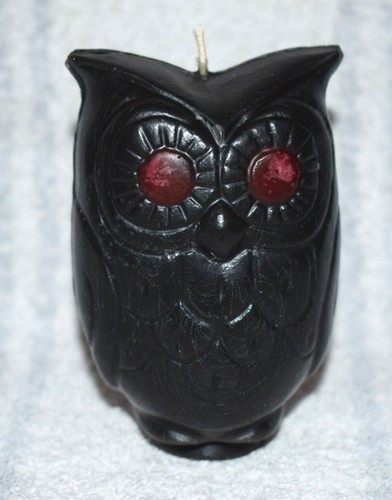 Deko kerze eule 10cm - 10cm, schwarz