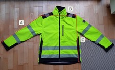Warnschutz softshelljacke leuchtgelb/schwarz Gr. L
