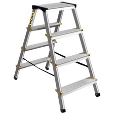 Trittleiter aus Aluminium mit 4 Stufen bis 150kg Klappleiter Stehleiter Leiter