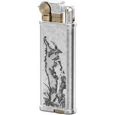 Feuerzeug Vintage Wolf Gravur