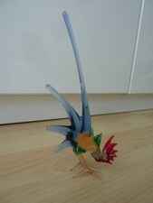 Lauscha Glasfigur Hahn Kampfhahn Tierfigur Mundgeblasenes Glaskunst H.14,6cm TOP