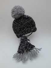 * grau-schw-mel. Mütze +