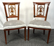 1 von 2 franz. Stilmöbel Stuhl Vintage Esszimmer Schreibtisch Holz Mahagonifarbe