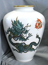 große Vase Drachen,grün