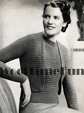 Strickmuster Vintage 40er Jahre Pullover/Bolero Jacke/Twin Set. langarm.