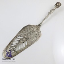 Antiker 800er Silber Tortenheber, Rosenmuster feine Durchbrucharbeit (E3026)