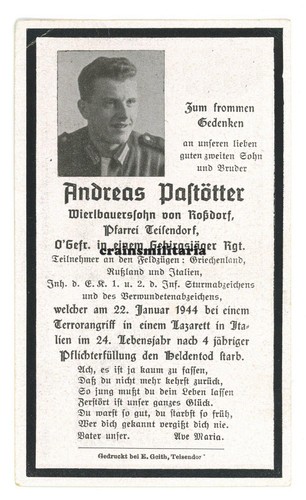 Orig sterbebild gebirgsjäger - orig.,