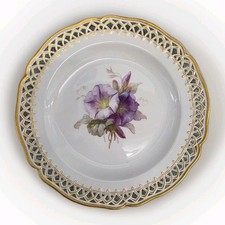 KPM Berlin Teller Durchbruchrand Früchtedekor I 1.Wahl ca.  19,5 cm Durchmesser