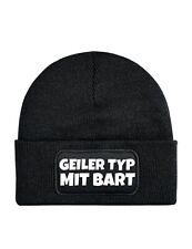 Unisex Beanie Mütze mit GEILER TYP MIT BART Print Geschenk für Herren Männer
