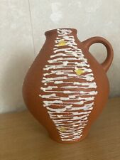 alte Keramikvase oder Tonvase Vase braun mit Glasur und Henkel, Retro Vintage