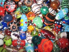 Glasperlen Mix/Perlen Mix  100 g bunte Mischung Lampwork Perlen/Crystal Perlen