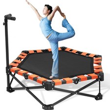 Fitness Trampolin Minitrampolin Gummiseil Federung klappbar Haltegriff 150 kg 