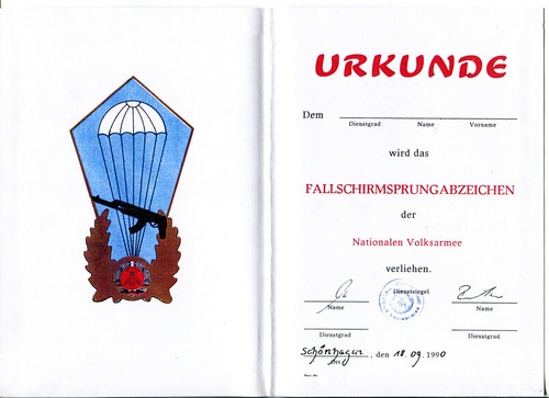 Urkunde für das