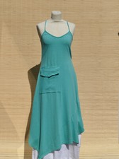 zipfeliges Kleid CUT LOOSE geringelt Tasche Spaghettiträger Baumwolle Gr. S