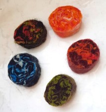 Filzsteine  Ø 25 mm,  10 mm dick - 5 Stück