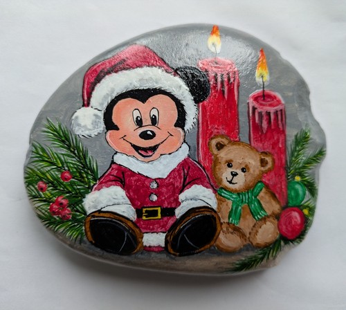 Großer bemalter stein micky - stein,,