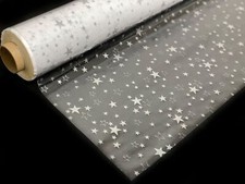 PVC Tischdecke Klarsicht Sterne silber Weihnachten Ofek · Länge & Breite wählbar
