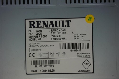Radio renault captur - cd,