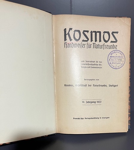 Kosmos jahrgang 1922 - jahrgang,