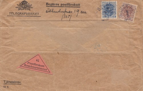 Schweden 1916 telegrafverket - 1916:,