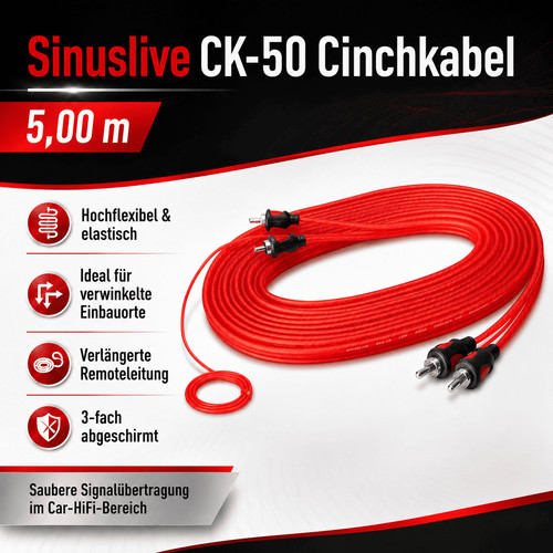 Sinuslive 50 cinchkabel - sinuslive, 5m