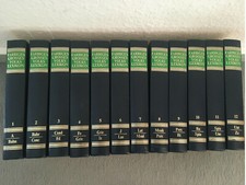 Farbiges Grosses Volkslexikon - in 12 Bänden- 1980 - blauer Ledereinband