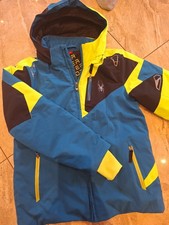 Spyder Skianzug Skijacke Skihose Set blau Neon Jungen 146/152