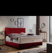 Boxspringbett Samt Rot 160x200