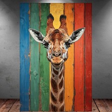 LEINWAND BILD ER XXL ABSTRAKT GIRAFFE BUNT GRAFFITI KUNSTDRUCK WAND POSTER P1790