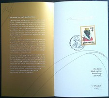 Österreich Postfolder ANK 2427 Haustiere Hund König der Treue Manfred Deix ESST