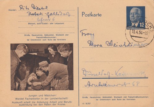 Postkarte ddr - postkarte, gs