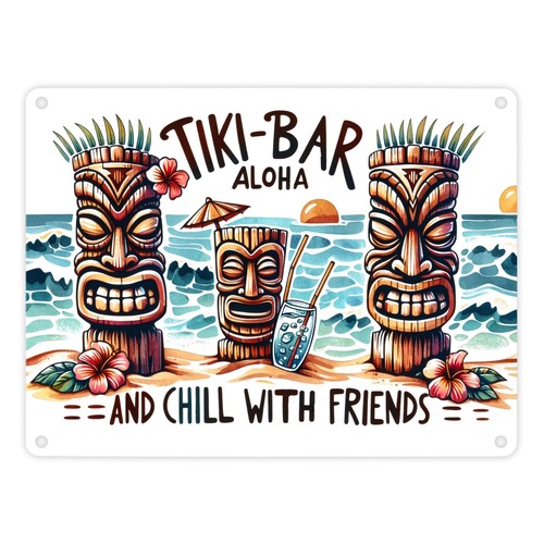 Tiki bar aloha metallschild - metallschild, in