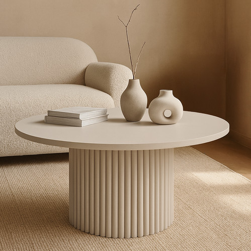 Couchtisch rund handgemacht - couchtisch,