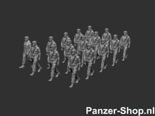 16x Bundeswehr Figuren, Marchieren In Ausrüstung, Spur H0, 1:87, Unbemalt
