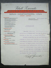 Vitali Zacouto Orient-Teppiche Zeugnis Köln 1922 Konstantinopel Berlin